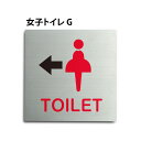 ステンレス製トイレサイン【女子トイレ】トイレマーク W150mm×H150mm 男女トイレ プレート看板 トイレ標識 お手洗い トイレ表示 toi-170