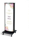 LED内照式電飾スタンド(楕円型) 看板 W500mmxH1380mm 内照式立看板 電飾置き看板 電飾立て看板 電飾両面看板 LED照明入り看板 LED照明付き看板 電飾看板 スタンドサイン 店舗用看板 激安電飾看板 シルバー 店舗用看板 and-480