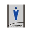 【GENTLEMEN】トイレ 男 W150mm×H200mm×t2mm トイレサイン アクリル製 両面テープ付 ドアプレート office 雑貨 洗面所 gs-pl-toif