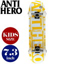 アンタイヒーロー スケートボード コンプリート キッズ ジュニア 完成品 7.3inch トラック付 ウィール付 ANTIHERO BLACKHERO MINI