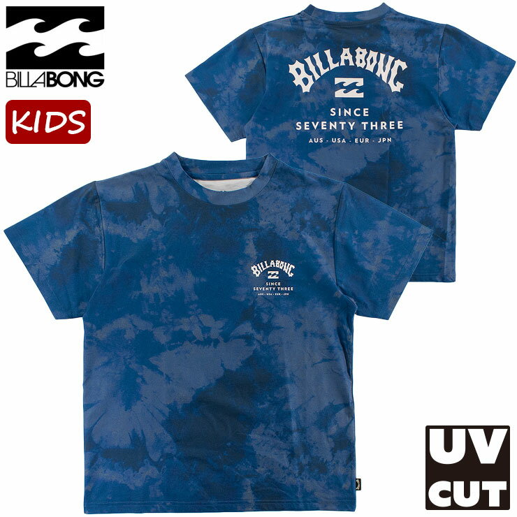 Rash Guards - キッズ ラッシュガード 日焼け防止 ビラボン BF015856 半袖 サーフTシャツ UVウェア 定番 ロゴ BILLABONG