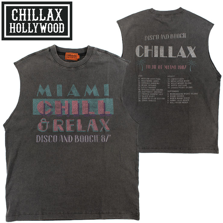 チラックス メンズ タンクトップ バンド ユーズド加工 マッスルT マイアミ・バイス Miami Vice 253CL1S..