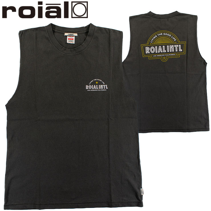 ROIAL カットオフTシャツ メンズ バンドTシャツ タンクトップ バックプリント ピグメント サーフブランド ロイアル R232MTT01