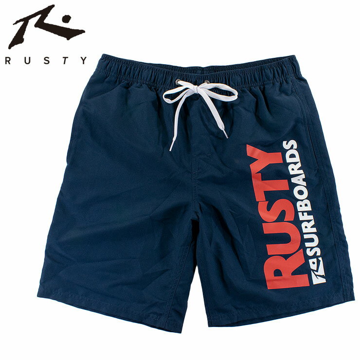 ラスティー サーフトランクス 水着 メンズ ブランドロゴ インナーメッシュ付き サーフパンツ ゴムパン 海水パンツ RUSTY 912400