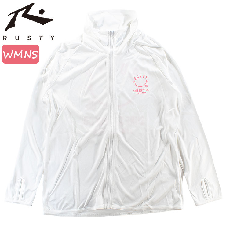 ラスティー レディース 長袖ラッシュガード 925461 バックプリント フード無し UVウェア 女性用 吸汗速乾 rusty