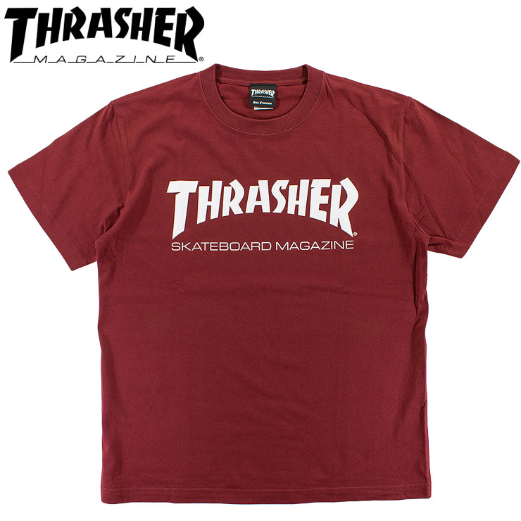 THRASHER スラッシャー メンズ Tシャツ マグロゴ ショートスリーブTシャツ ユニセックス スケートボード スケボー TH8101
