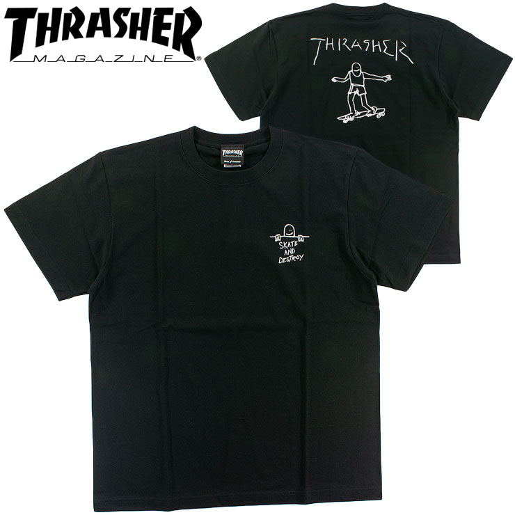 Rakuten - メンズ スラッシャー Tシャツ ルーズフィット SK8 マークゴンザレス バックプリント ストリート THRASHER TH91602