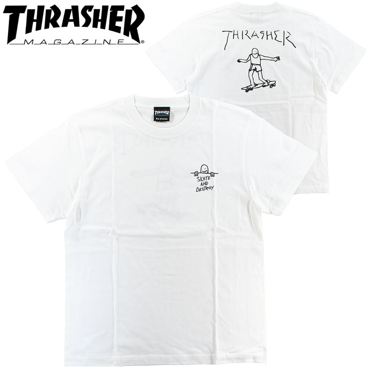 Rakuten - スラッシャー メンズ Tシャツ マークゴンザレス ショートスリーブ ゆったり ビッグシルエット スケボー THRASHER TH91602