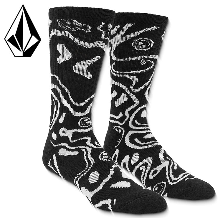ボルコム ソックス 靴下 メンズ フリーサイズ クルーソックス SOCKS スケートボード サーフブランド ヴォルコム VOLCOM D6312503(4)