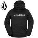 VOLCOM ボルコム メンズ ソフトシェル プルオーバーパーカー フード付き ロゴ スノボウエア スキーウエア G4152502