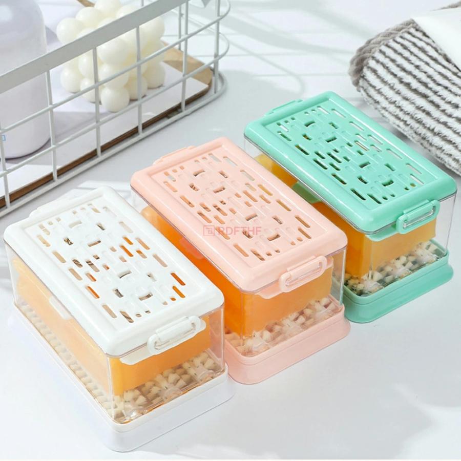石鹸ケース ブラシ付き 泡立ち 洗濯せっけん用 転がすだけ 泡立て 乾きやすい 最後まで使い切れる 入れっぱなしOK ピンク ホワイト 2色 便利グッズ ギフト 送料無料 daysunny-10001558 daysunny サンプル画像2