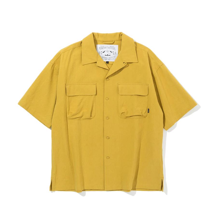 POLER STUFF HEMP RELAX OPEN COLLAR SHIRT YELLOW ポーラースタッフ ヘンプ リラックスフィット オープンカラーシャツ イエロー 半袖 カジュアルシャツ