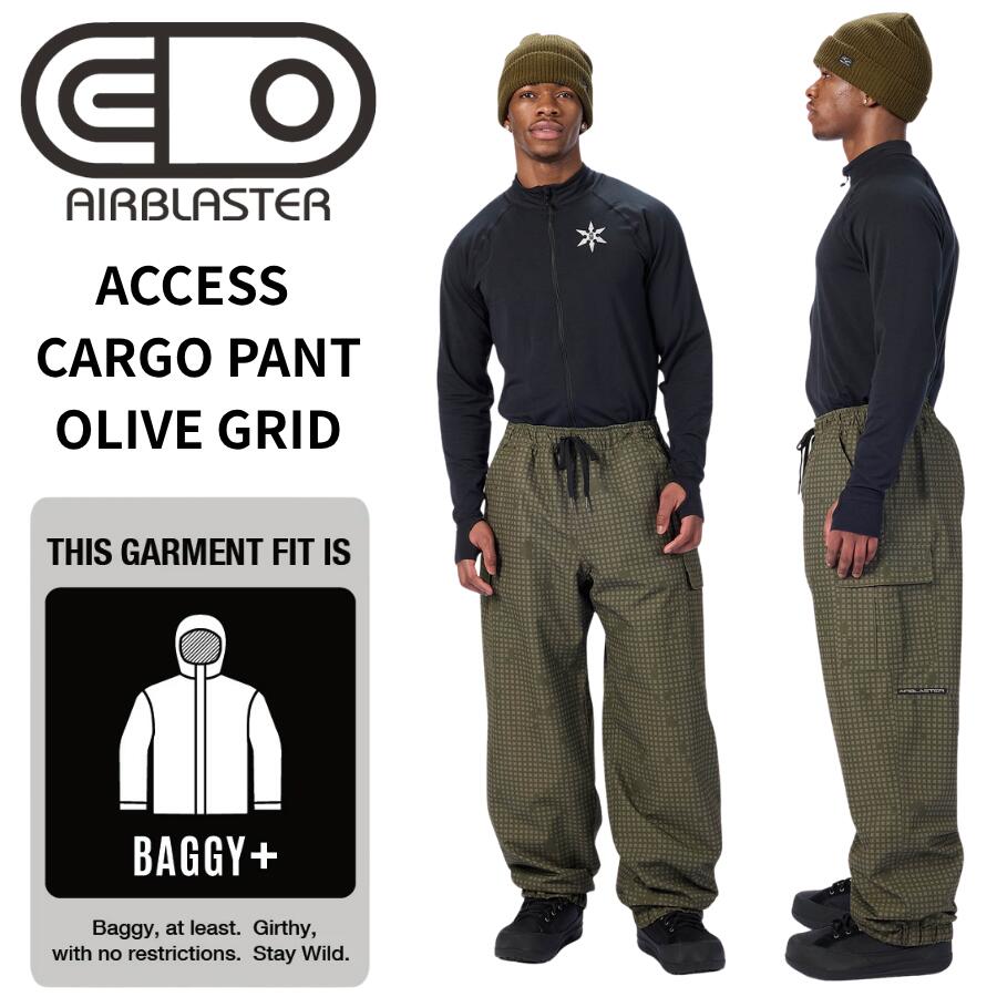 AIRBLASTER ACCESS CARGO PANT OLIVE GRID 26-27 スノーボードパンツ エアブラスター