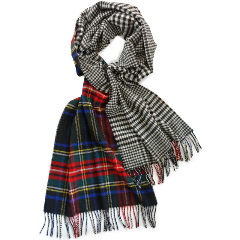 GLEN PRINCE グレンプリンス ラムウール リバーシブルチェックストール スカーフ マフラー タータンチェック Lambswool Wrap 中判 SCARVES stole 男女 great britain ブランケット ジョンストンズ好きにも プレゼントに最適