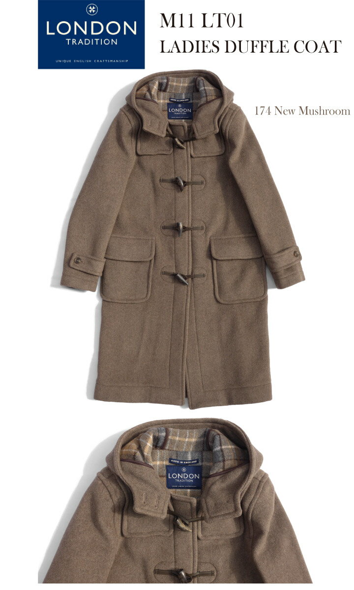 LONDON TRADITION ロンドントラディション M11 LT01 レディースダッフルコート LADIES DUFFLE COAT メルトン ロング丈 ウール チェック