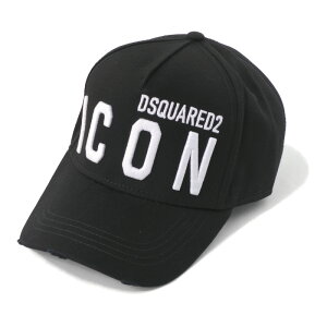 DSQUARED2 ディースクエアード メンズ ベースボールキャップ 帽子 ICONロゴ BLACK WHITE BCM0412 05C00001 M063-NERO-BIANCO