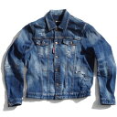 DSQUARED2 ディースクエアード メンズ デニムジャケット Dark Orange Macchia Dan Denim Jacket Gジャン S74AM1027