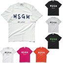 MSGM メンズ ブラッシュペイントロゴTシャツ クルーネック 半袖 エムエスジーエム PAINT BRUSHED LOGO T-SHIRT 2840MM97 207098