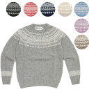 Harley of Scotland ハーレーオブスコットランド ノルディック柄 クルーネックセーター レディース YOKE CREW NECK SWEATER SUPERSOFT L3170 ウール100%