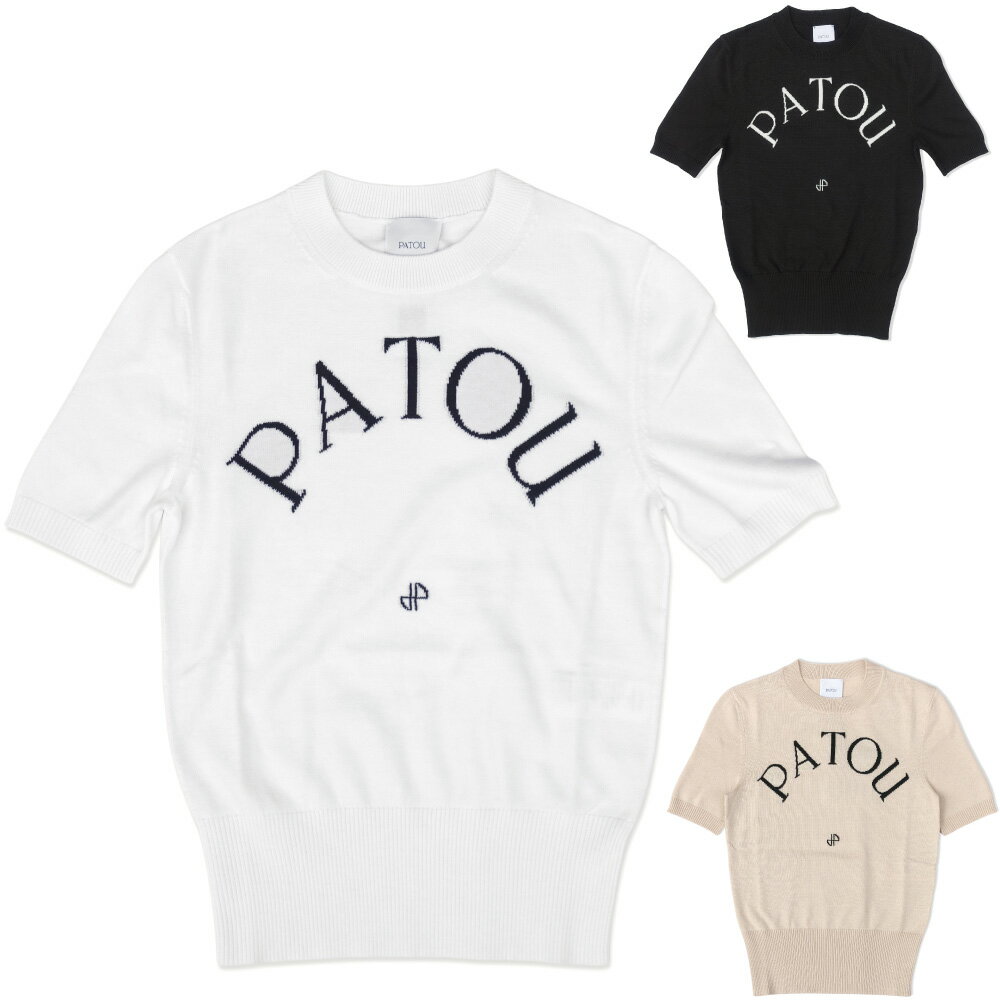 PATOU パトゥ エコフレンドリーコットンブレンドジャカードニットトップ KN0688045 JACQUARD SHORT SLEEVES