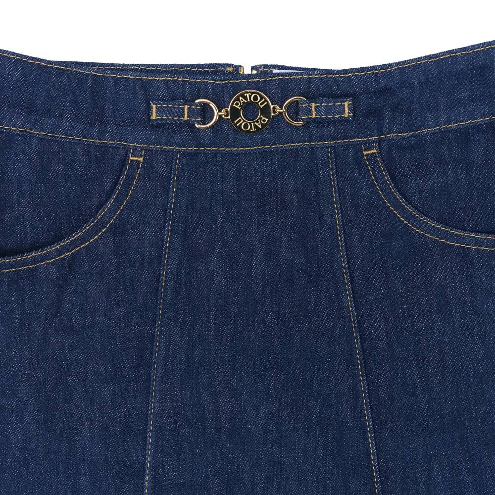 PATOU パトゥ Aラインミニスカート オーガニックデニム A LINE MINI SKIRT SK0420008 Rodeo Blue 602D
