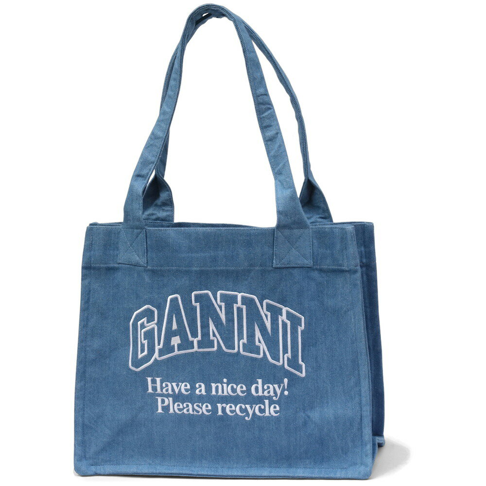 GANNI ガニー トートバッグ ラージイージーショッパー デニム Large Easy Shopper DENIM 630 A5599