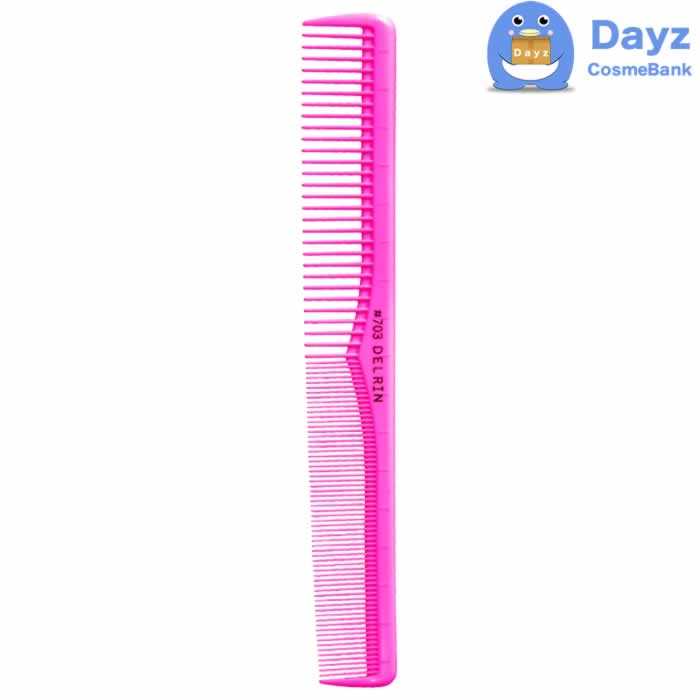 Brushes, Combs - デルリン テーツ コーム #703 ショッキングピンク　通常便　コーム 櫛 クシ ブラシ ヘアブラシ ヘアコーム　セル