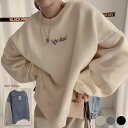 トレーナー レディース 韓国 トップス スウェット スエット アンシンメトリー 切り換え デニム 長袖 ゆったり おしゃれ クール カジュアル 春 秋 ネイビー