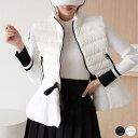 ゴルフウェア レディース 韓国 ダウンベスト フレア かわいい フェミニン フリル リボン ウエストマーク おしゃれ エレガント バイカラー 春 秋 冬 ゴルフ...