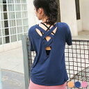 Tシャツ ヨガウェア ゆったり 無地 半袖 ヨガ トップス フィットネスウェア スポーツウェア レディース ホットヨガ yoga おしゃれ かわいい