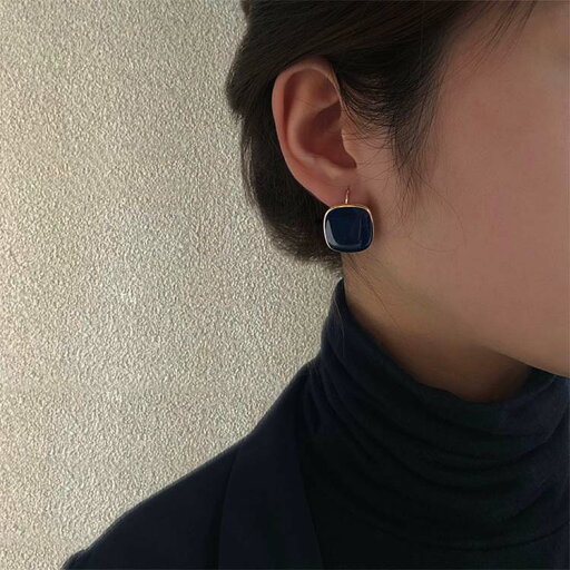 ピアス レディース 14金 スクエア スモーキーブルー レトロ ぼたん おしゃれ スクエア フープ メッキ おおきめ おおぶり 韓国 メール便送料無料 ピアス レディース 14金 スクエア スモーキーブルー レトロ ぼたん おしゃれ スクエア フープ メッキ おおきめ おおぶり 韓国 メール便送料無料