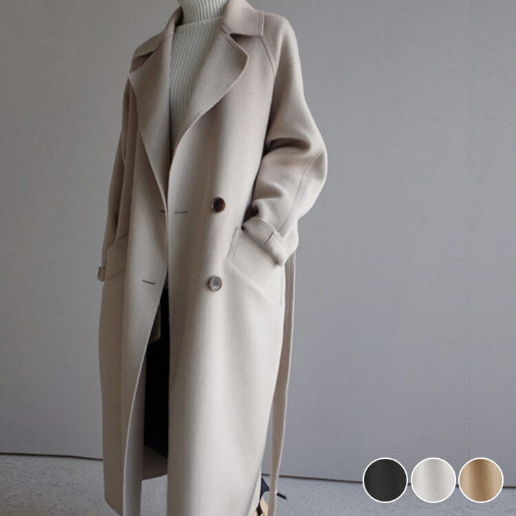 コート ロングコート レディース チェスターコート ガウン エレガント シンプル 通勤 OL おしゃれ ダブルボタン ロング セミロング丈 白 黒 キャメル 韓...