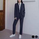 スーツ レディース パンツスーツ ジャケット パンツ ストレート 秋冬 春夏 セミロング オフィス OL 通勤 カジュアル ダブル 入学式 入園 卒業式 卒園式...