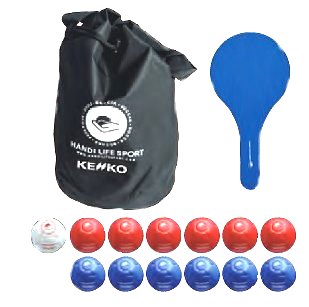 メーカー取り寄せ、受注後在庫の有無お返事いたします。BOCBASETケンコーボッチャベーシックセットボール:13個(白:1、赤:6、青:6)収納バッグ・パドル:1個デンマーク製