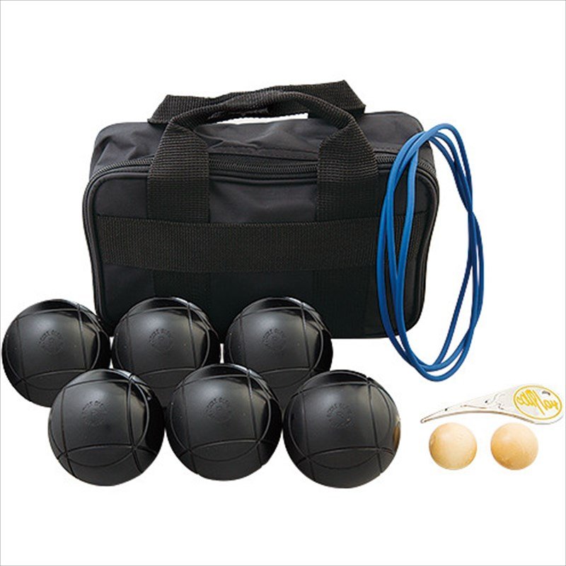 メーカー取り寄せ、受注後在庫の有無お返事いたします。SRP-240ペタンクブラック球セットボール12個ビュット/2簡易サークル/1マーカー/1ケース付きスチール...