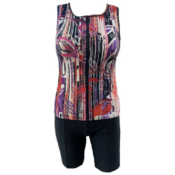 WT-527125 npフィットネス水着襟・脇切替セパレート上下セット総裏地女性用サイズ/7号～15号メーカー取り寄せ受注後在庫の有無連絡します。