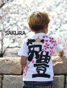 【名入れ和柄桜吹雪デザインTシャツ】 名入れtシャツ 漢字 春だけじゃない!1年中楽しめる桜のデザインは兄弟姉妹お揃いやお祭りなどま..