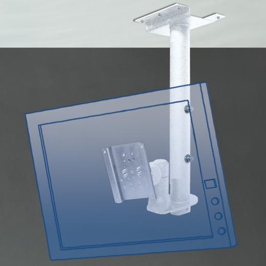 アルファーテック PS-5FUS-LG 小・中画面ディスプレイ天吊り用金具 ショートタイプ(ライトグレー)