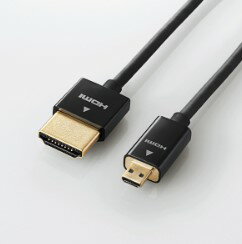 ELECOM　DGW-HD14SSU15BK　デジカメ用HDMIケーブル/スーパースリム/Ver.1.4/mini/1.5m/ブラック