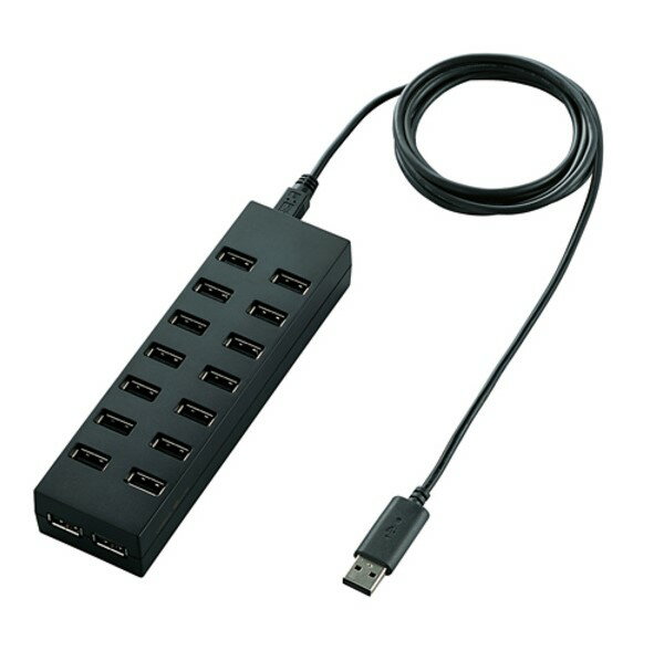 ELECOM　U2H-Z16SBK　USBHUB2.0/Zシリーズ/セルフパワー/16ポート/ブラック ※日時指定不可