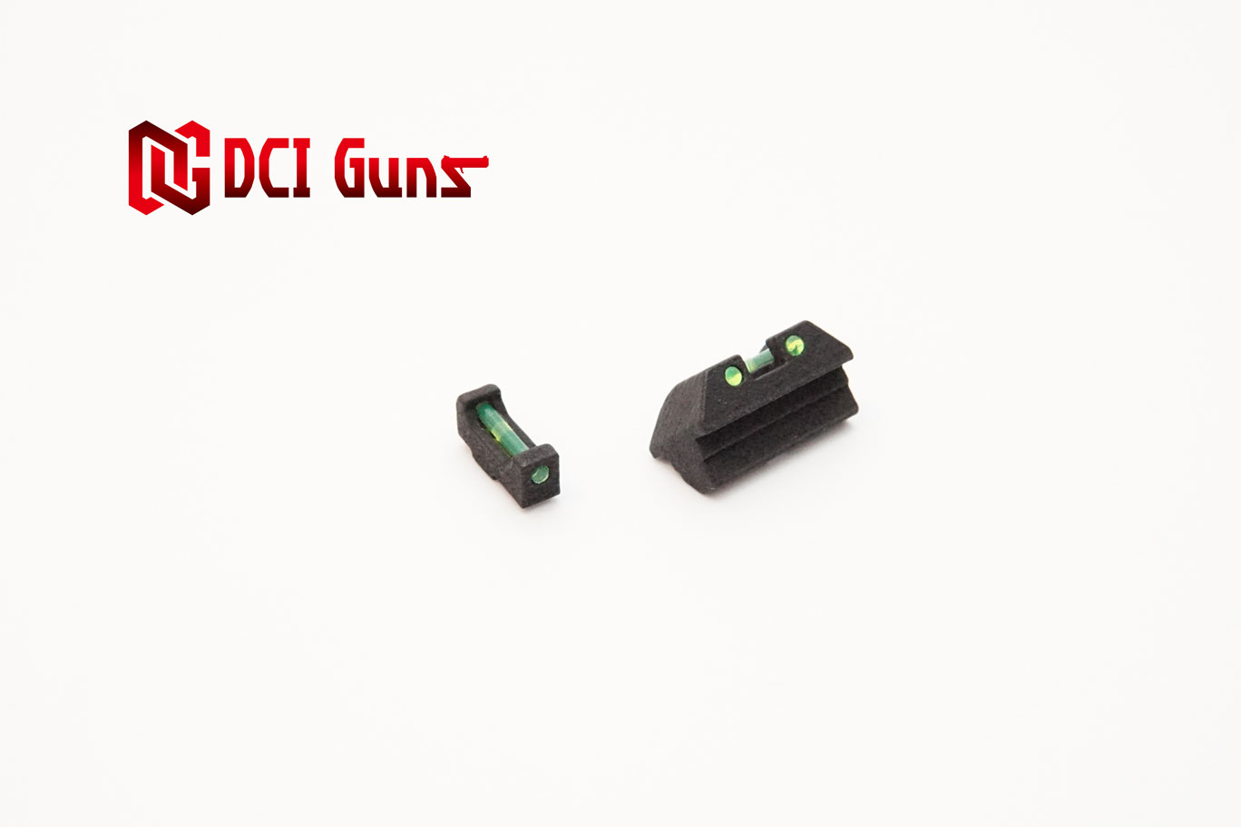 DCI Guns 東京マルイ グロック G17 3rd & Gen.4/G18C/G19/G22/G26/G34 用 集光サイト iM （リア、フロントセット） エアガン エアーガン ガスガン ブローバック カスタム サバゲー サバイバルゲーム ファイバー 集光 サイティング ハンドガン