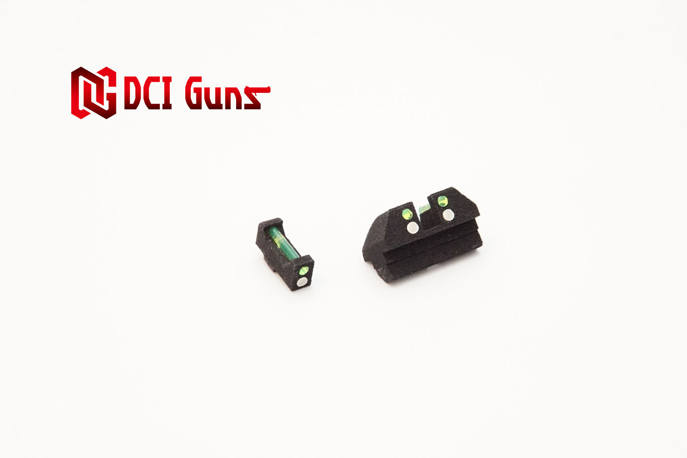 DCI Guns 東京マルイ グロック G17 3rd Gen.4/G18C/G19/G22/G26/G34 用 ハイブリッドサイトiM （リア フロントセット） エアガン エアーガン ガスガン ブローバック カスタム サバゲー サバイバルゲーム サバイバル ファイバー 集光 蓄光