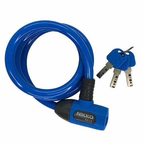 エラストマーワイヤー錠 ブルー 90cm 70266 70266 ブルー 12mmX90cm NIKKO