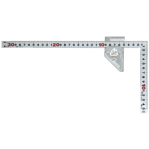 曲尺平ぴたシルバー30cmストッパー 12483 シンワ測定