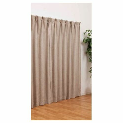 裏地付き遮光カーテン 2枚入 ベージュ 100×135cm DCM
