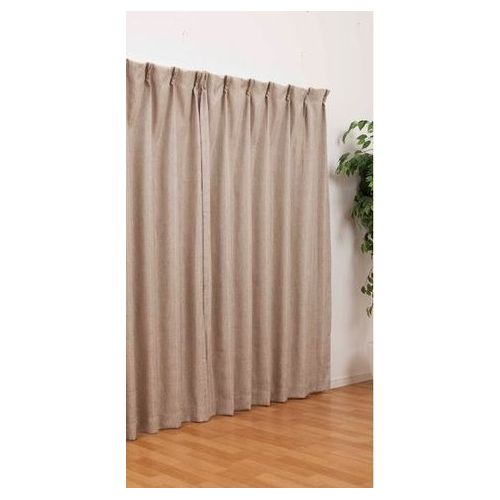 裏地付き遮光カーテン 2枚入 ベージュ 100×200cm DCM