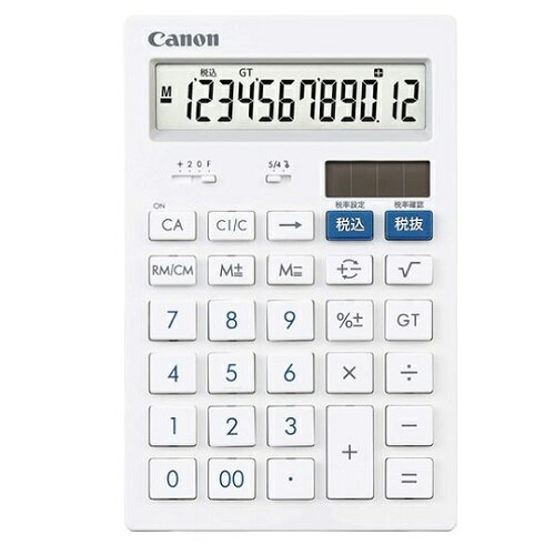 電卓12桁 中型卓上 フラット 電池 抗菌 HSー121T キヤノン