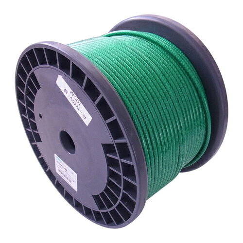 鉄 ワイヤーロープビニールコートタイプ R-IY45V 緑 100巻 緑 抗張力:100kgf ニッサチェイン