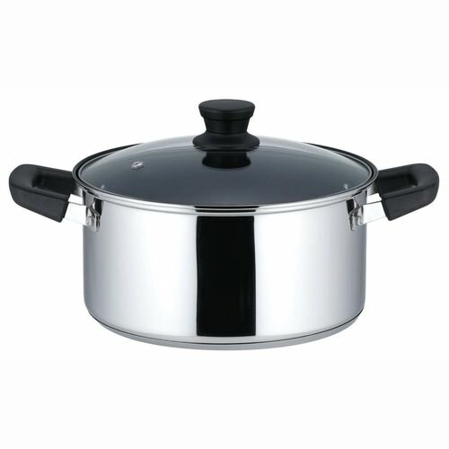 リンピオ ステンレス3層底22cmふっ素樹脂加工IHキャセロールガラス蓋付 NQ-0045 22cm ベストコ