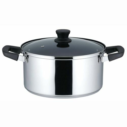 リンピオ ステンレス3層底ふっ素樹脂加工IHキャセロールガラス蓋付 NQ-0046 24cm ベストコ